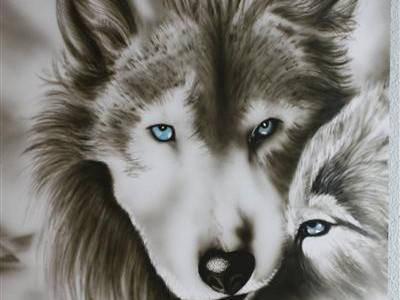 wolf airbrush tattoo