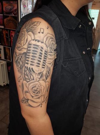 microphone tattoo