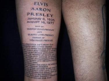 tattoo naam elvis presley