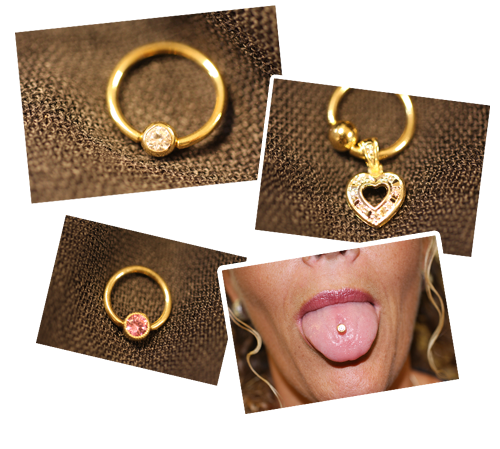 Nieuwe gouden piercings