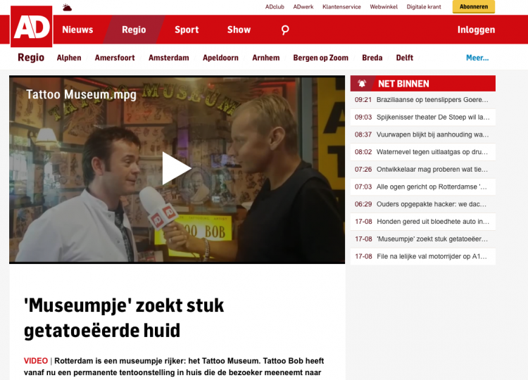 Het Tattoo Museum (AD.nl)