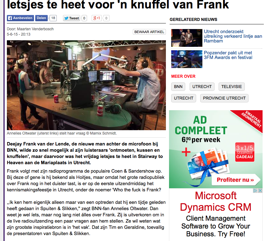 Ralph bij 3FM radio