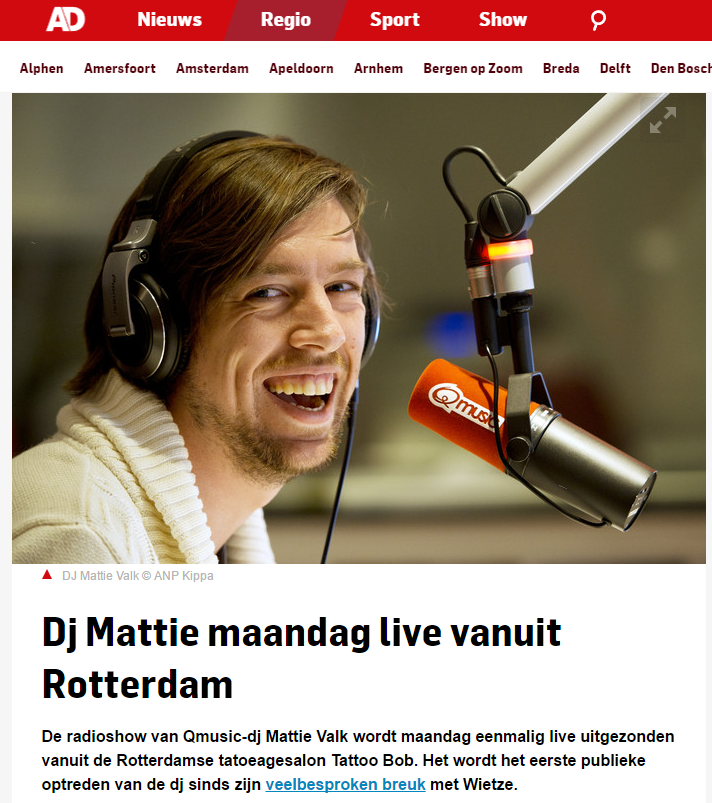 Q-Music live bij Tattoo Bob in Rotterdam