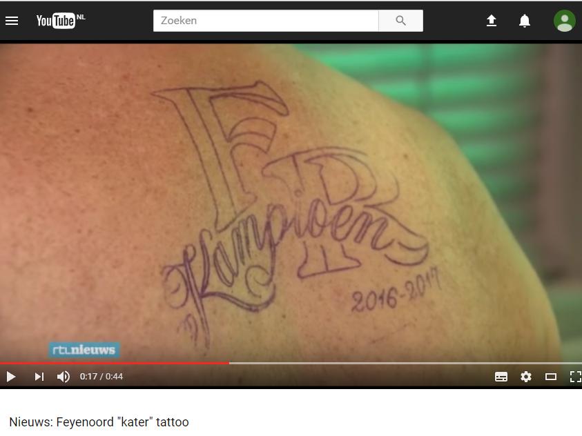 RTL Nieuws: Feyenoord 'kater' tattoo