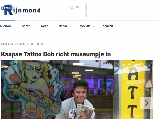RTV Rijnmond: Kaapse Tattoo Bob richt museumpje in
